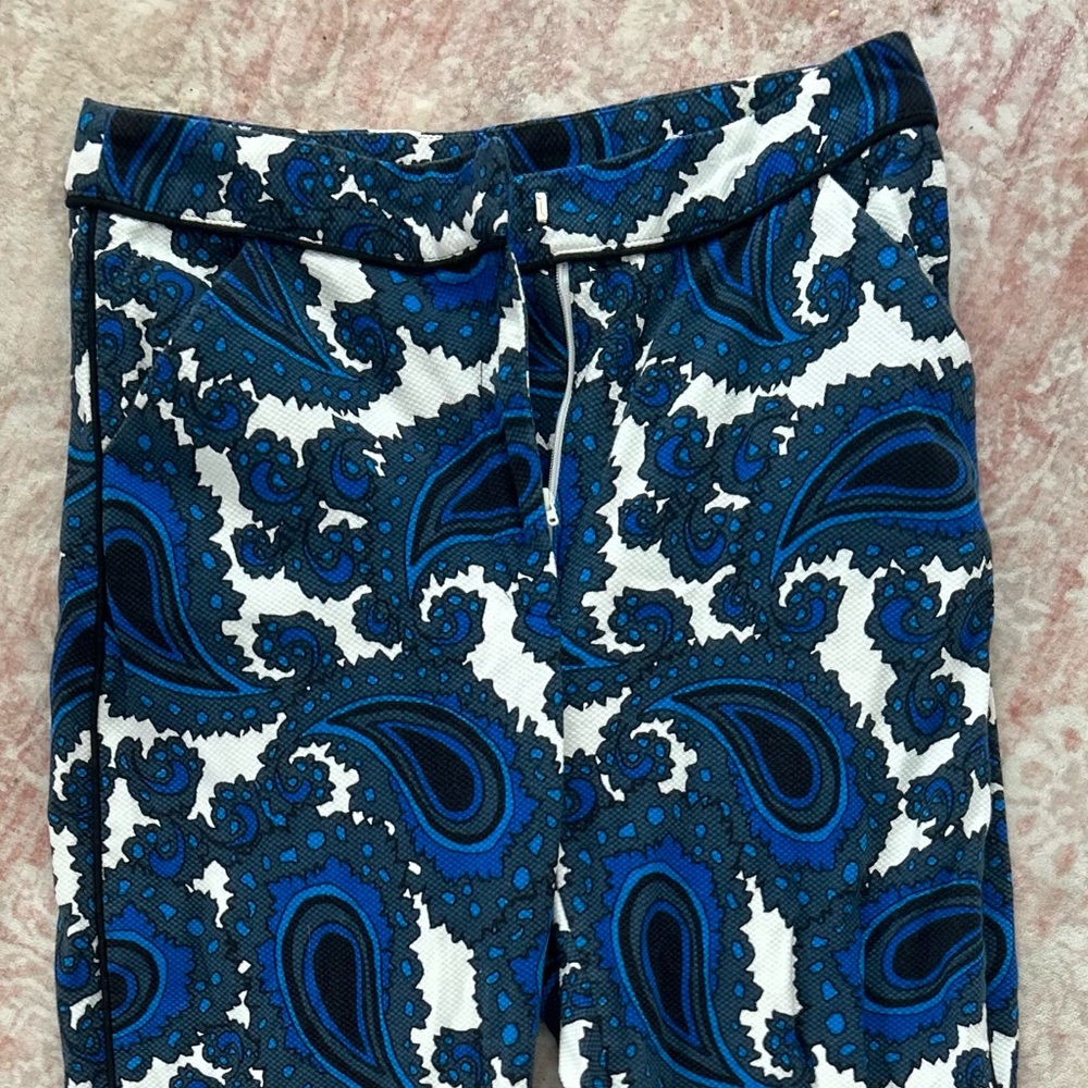 Topshop Blue and White Patterned Pants